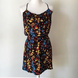 Parker silk flower print dress sleeveless strap XS